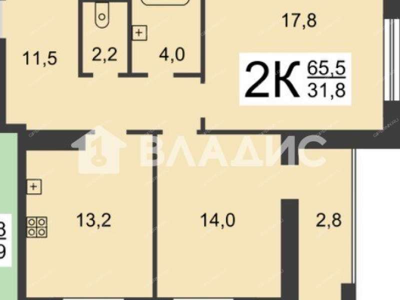 двухкомнатная квартира на Белозерской улице дом 2