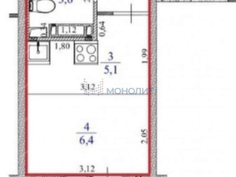 квартира-студия на Вязниковской улице дом 43