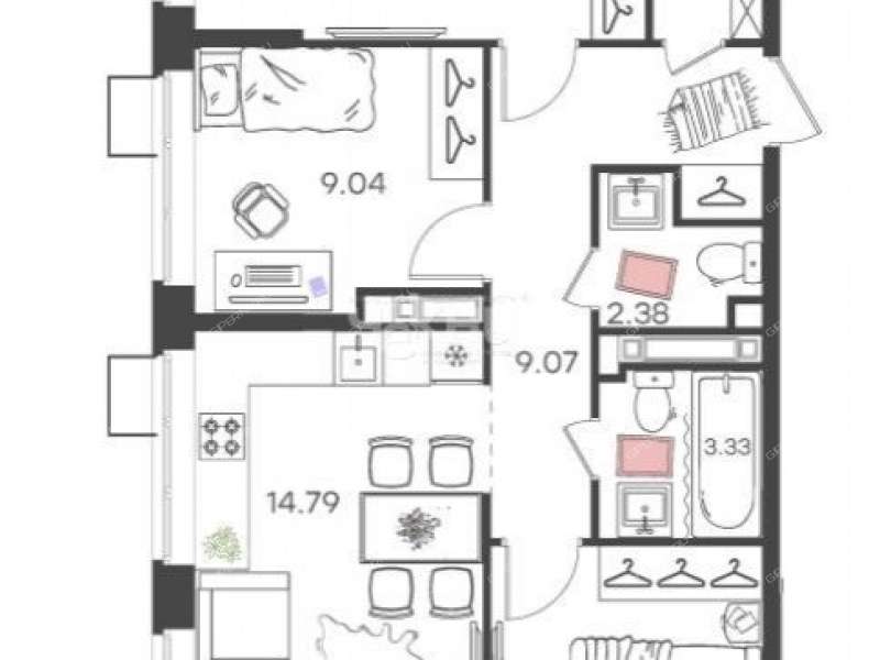 трёхкомнатная квартира на Львовской улице