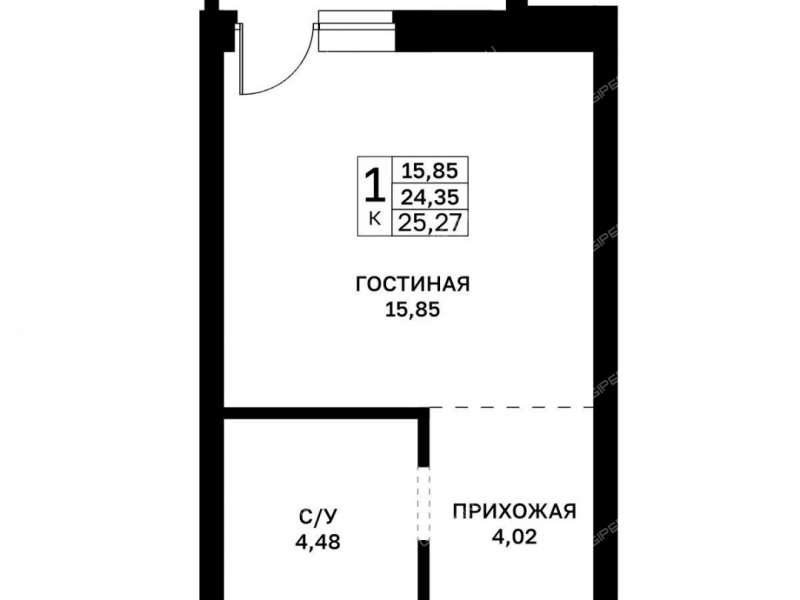 квартира-студия в новостройке в границах улиц Страж Революции, Гвардейцев, 50-летия Победы, Евгения Никонова, 17