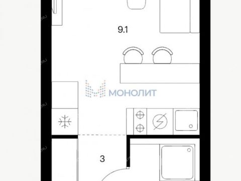 kvartira-studiya-derevnya-utechino-kstovskiy-rayon фото