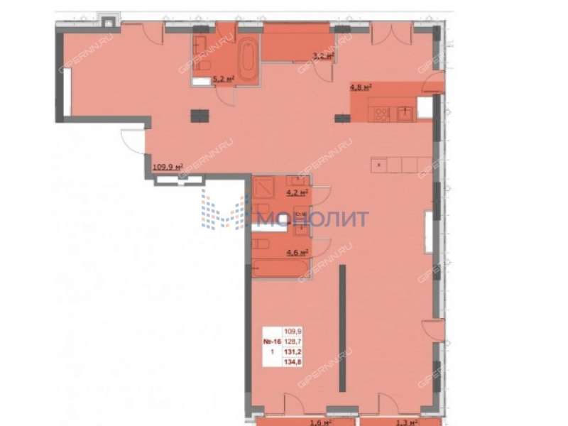 трёхкомнатная квартира на Октябрьской улице дом 21
