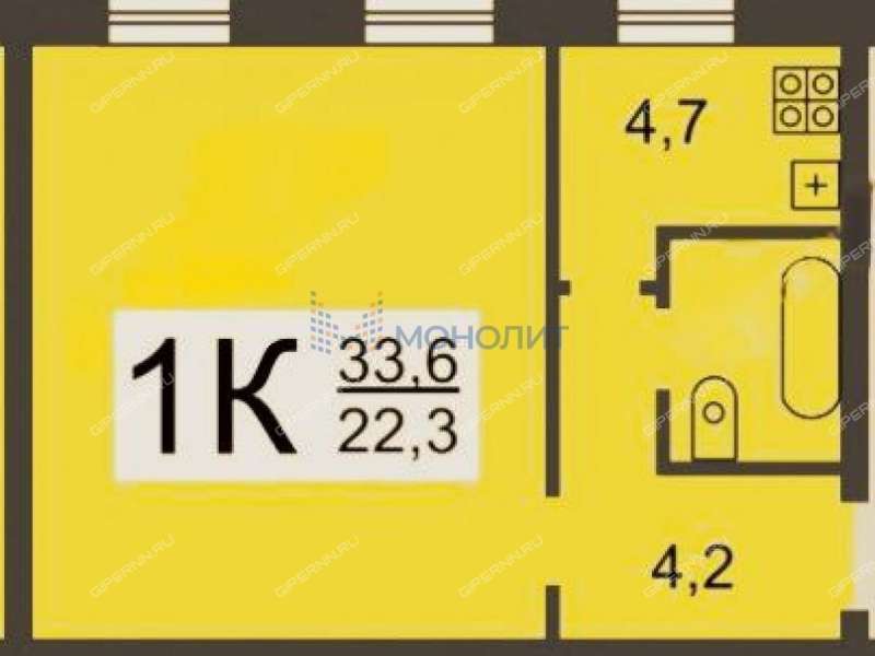 однокомнатная квартира на Московском шоссе дом 348