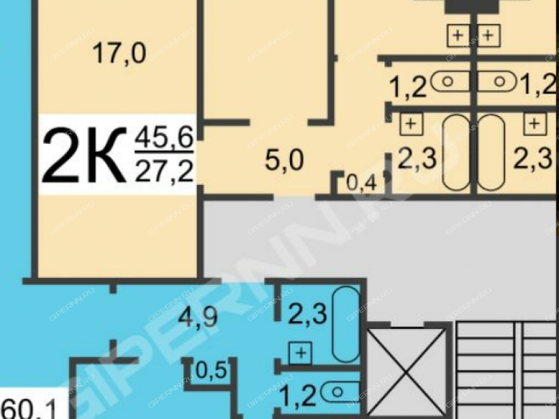 двухкомнатная квартира на улице Челюскинцев дом 15