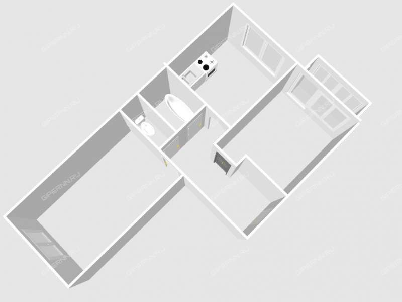 двухкомнатная квартира в Камчатском переулке дом 2