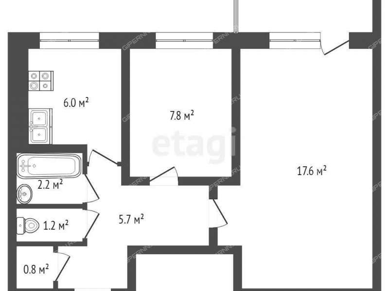 двухкомнатная квартира на бульваре 60-летия Октября дом 11