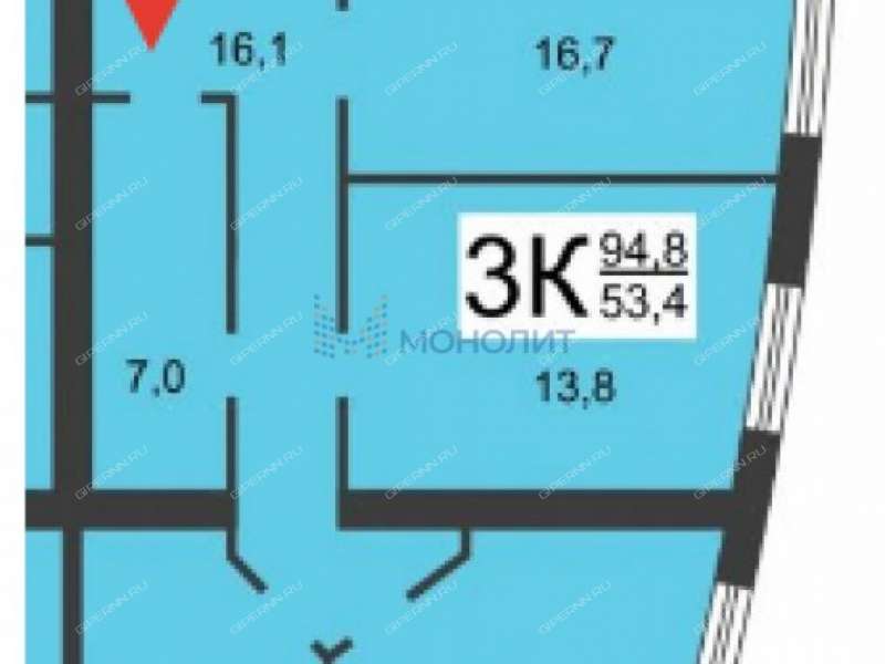 трёхкомнатная квартира на Грузинской улице дом 37а