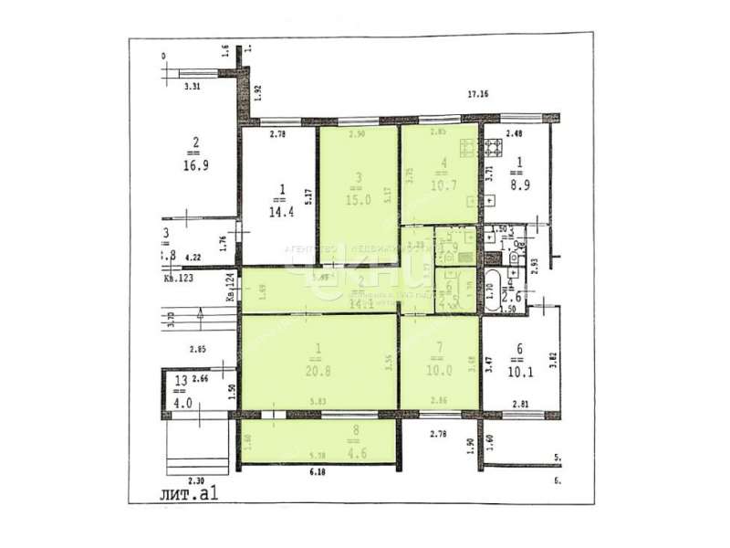 трёхкомнатная квартира на Победной улице дом 19 к1