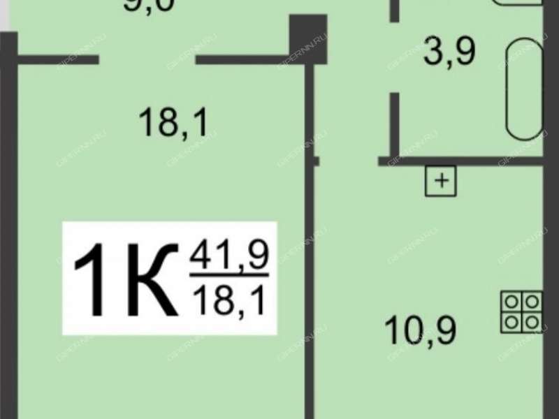 однокомнатная квартира на улице Октябрьской Революции дом 70