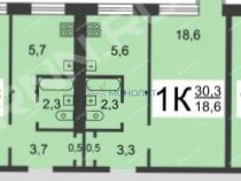 однокомнатная квартира на бульваре 60-летия Октября дом 4