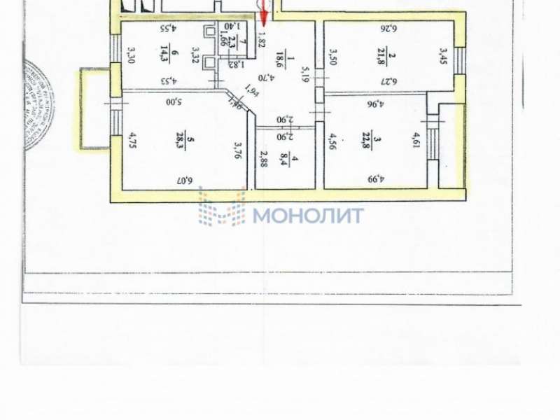 трёхкомнатная квартира на улице Ульянова дом 31