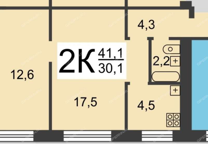 двухкомнатная квартира на улице Станиславского дом 35