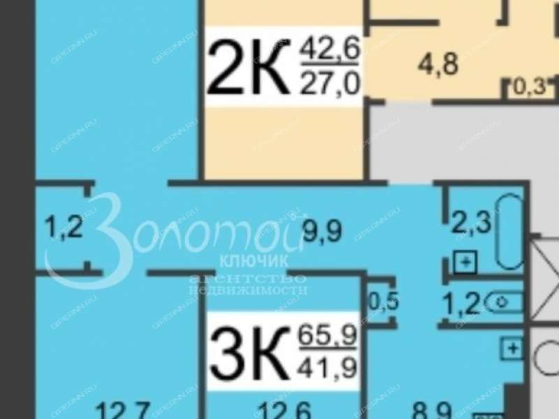 трёхкомнатная квартира на улице Пермякова дом 46