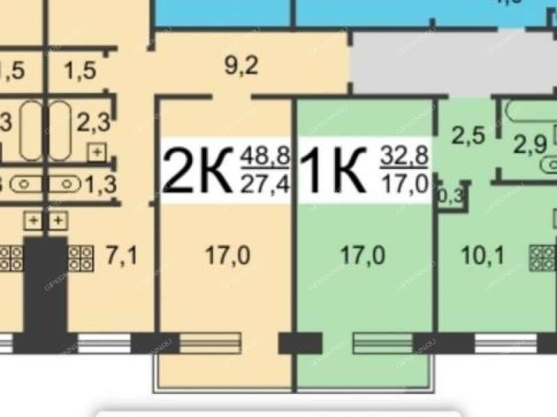 двухкомнатная квартира на улице Мельникова дом 30