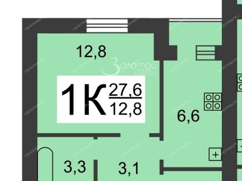 однокомнатная квартира на улице Политбойцов дом 19